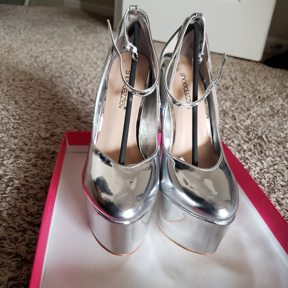 Silver Platform Heels